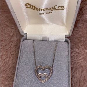 16K White Gold Diamond Encrusted Heart Necklace